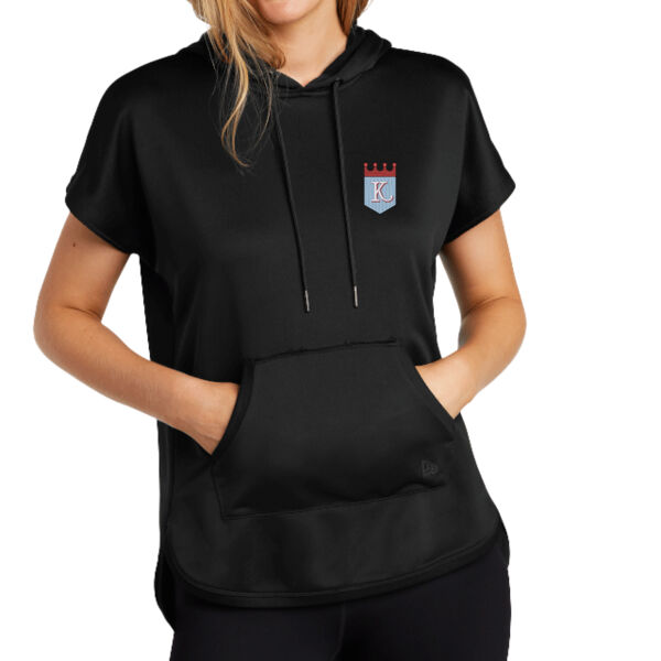 Kings Shield Embroidered logo - Ladies Performance Terry Short Sleeve Hoodie Thumbnail