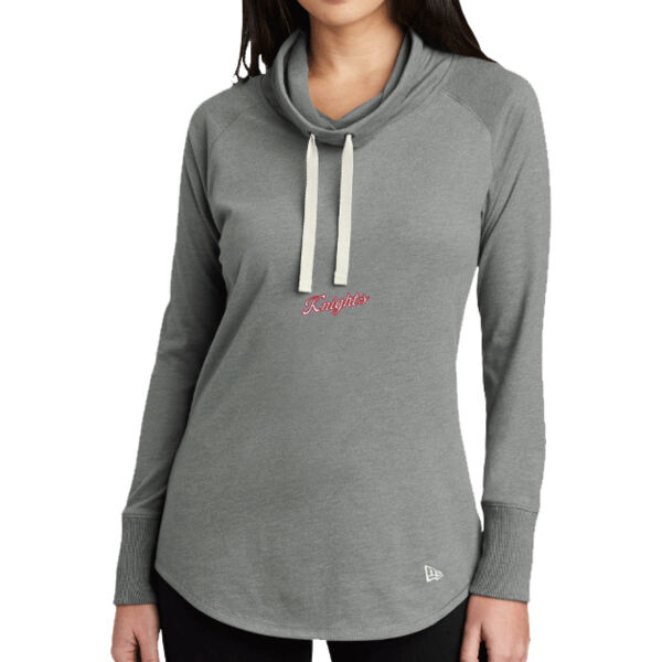 Knights Script Embroidered logo - Ladies Sueded Cotton Blend Cowl Tee Thumbnail