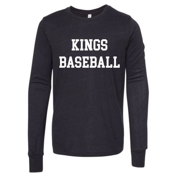 KINGS BASEBALL BLOCK Printed logo - Youth Heather CVC Long Sleeve Tee Thumbnail